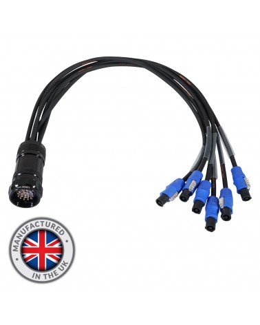 Socapex 19-Pin Male - PowerCON 1.5mm Fan-Out Cable