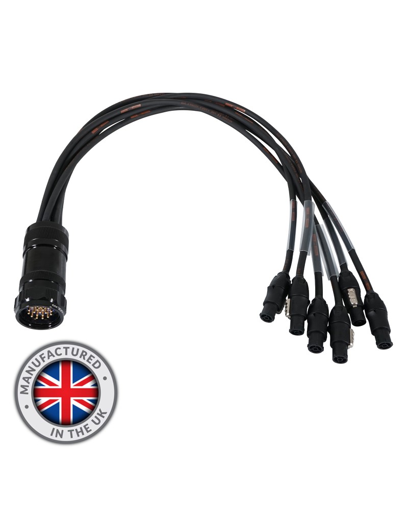 Socapex 19-Pin Male - PowerCON True1 1.5mm Fan-Out Cable