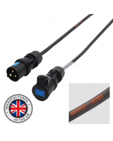 1m 1.5mm 16A Male - 16A Female Cable, PCE Midnight