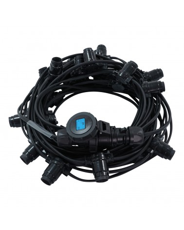 50m BC Heavy Duty Rubber Festoon, 1m Spacing with 16A Plug and Socket