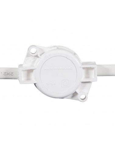 50m BC Heavy Duty White Rubber Festoon, 0.5m Spacing with 16A Plug and Socket