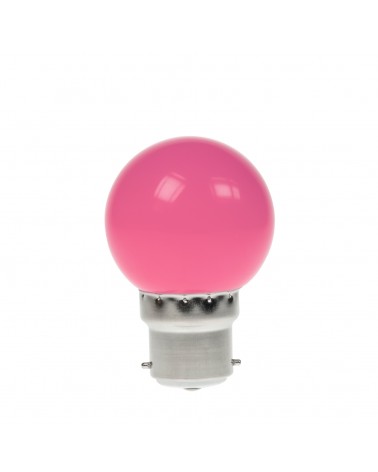 1W LED Polycarbonate Golf Ball Lamp, BC Pink