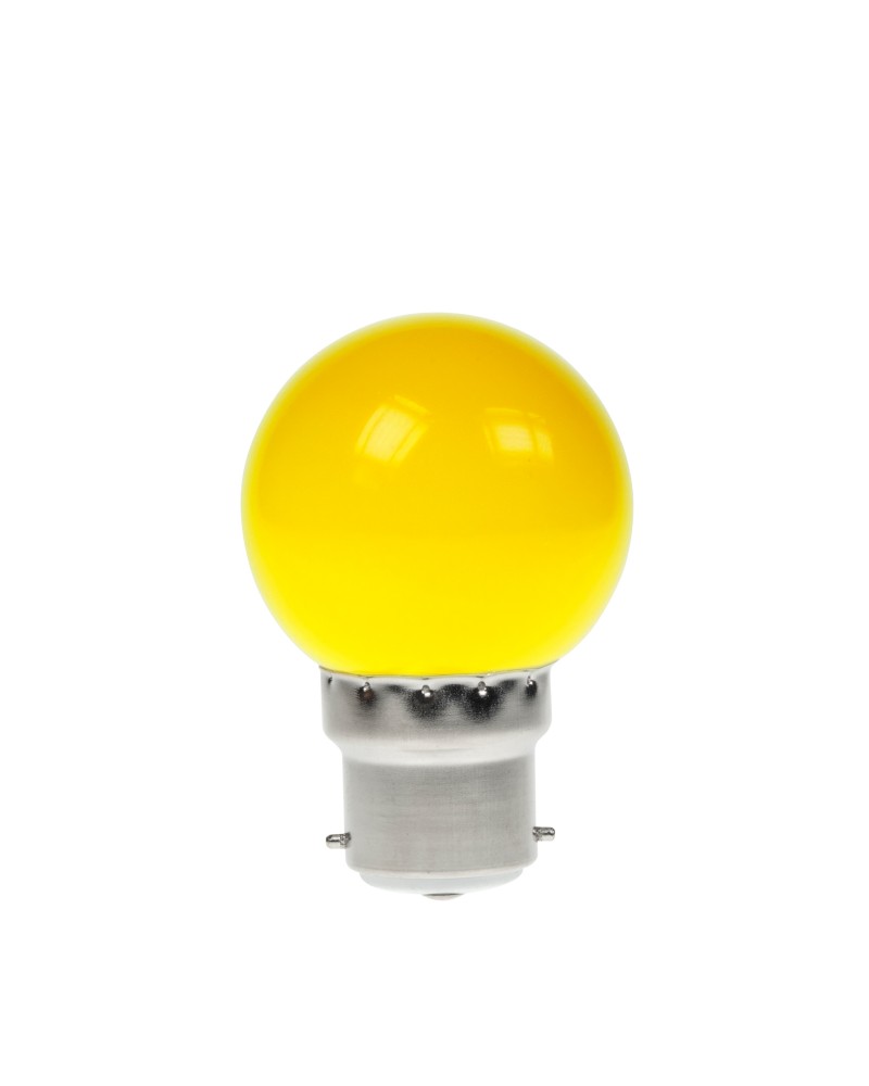 1W LED Polycarbonate Golf Ball Lamp, BC Yellow