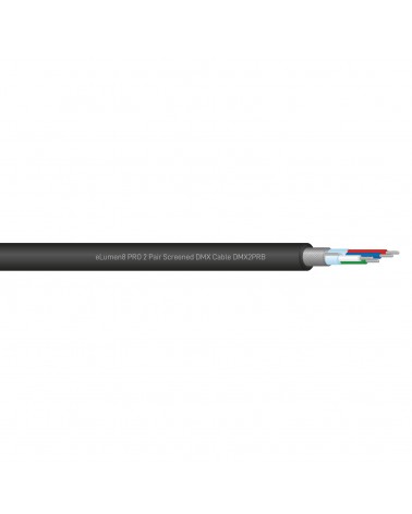 TOUR Screened 2 Pair DMX Cable DMX2PRB, 100m Drum Black