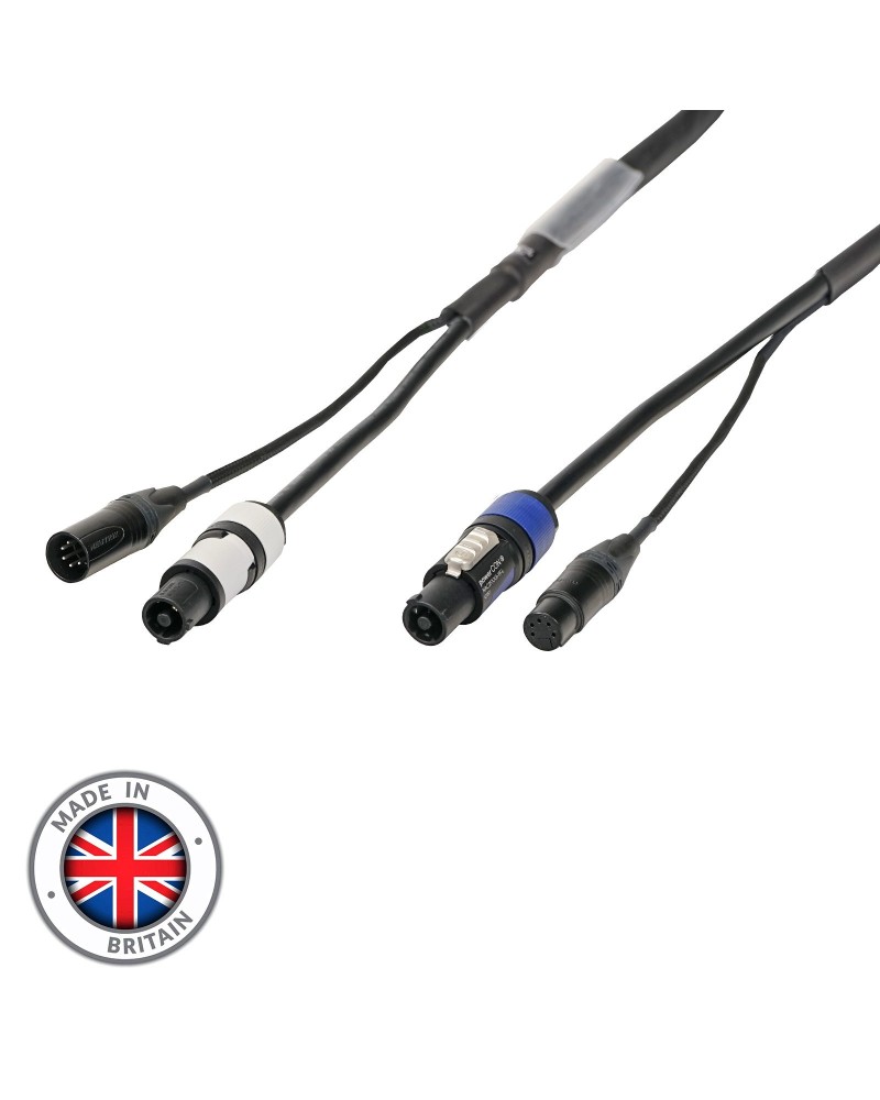 2m Combi 1.5mm Neutrik powerCON / 5-Pin DMX Cable