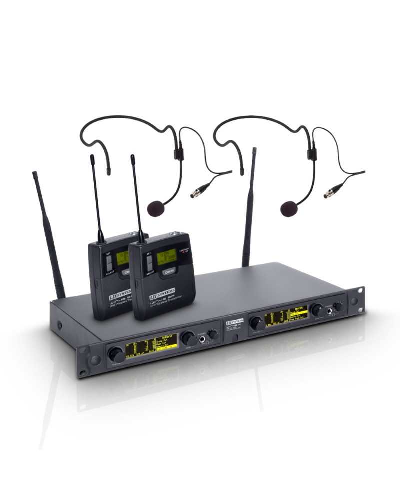 LD Systems WIN 42 BPH 2 - Wireless Microphone System with 2 x Belt Pack and 2 x Headset