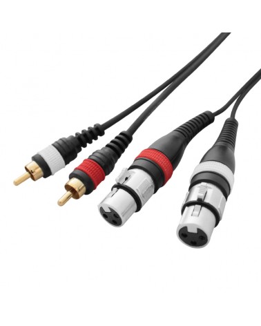 W Audio 2m 2 x XLR Female - 2 x Phono Cable Lead