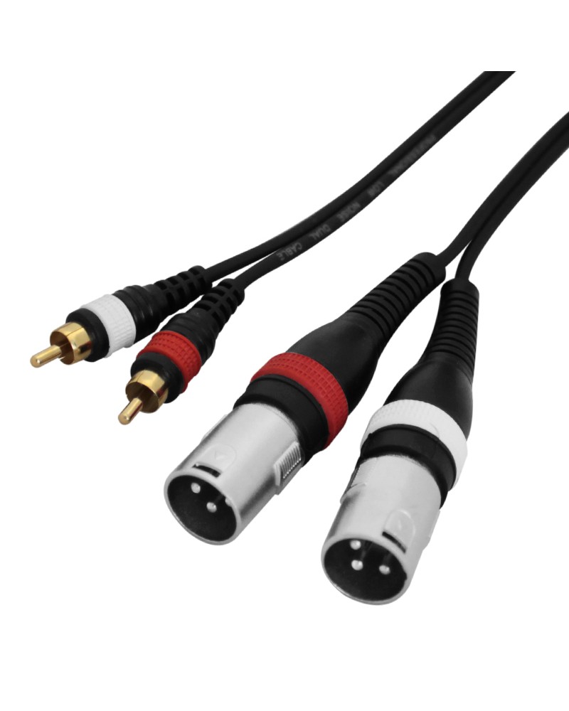 W Audio 2m 2 x XLR Male - 2 x Phono Cable Lead