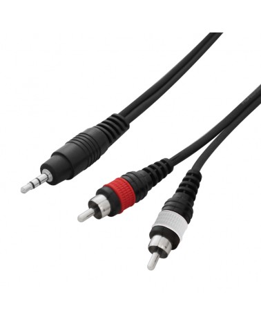 W Audio 1.5m 3.5mm Stereo Jack - 2 x Phono Cable Lead
