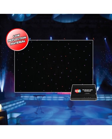 LEDJ PRO 6 x 3m Tri LED Black Starcloth System