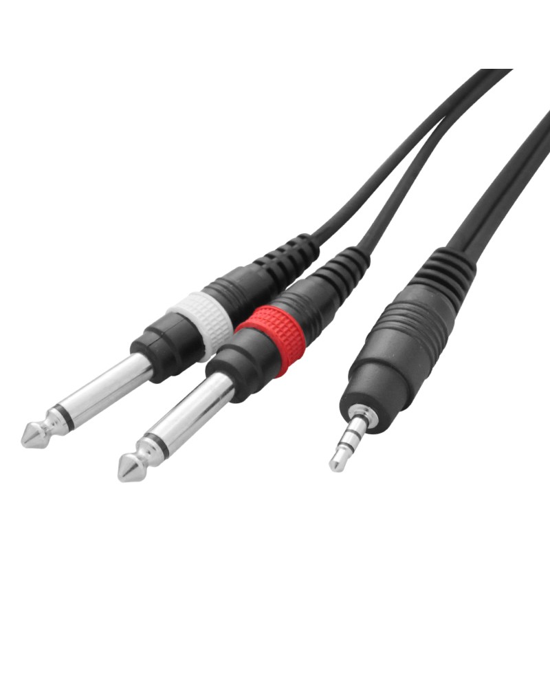 W Audio 1.5m 3.5mm Stereo Jack - 2 x 6.35mm Mono Jack Cable Lead