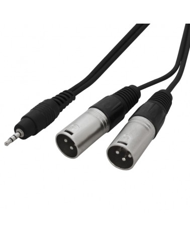 W Audio 1.5m 3.5mm Stereo Jack - 2 x XLR Male Cable Lead