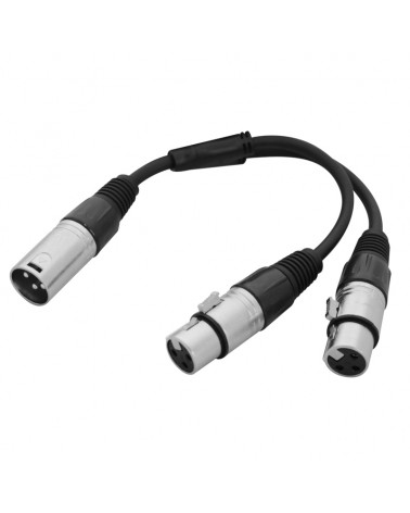 W Audio 0.25m XLR Male - 2 x XLR Female Cable Lead