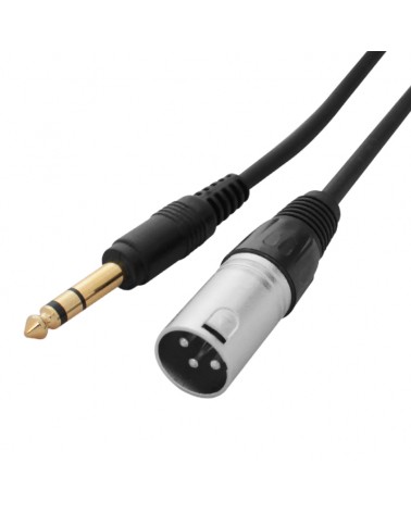 W Audio 0.25m XLR Male - 6.35mm Stereo Jack Cable Lead