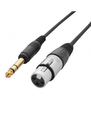 W Audio 0.25m XLR Female - 6.35mm Stereo Jack Cable Lead
