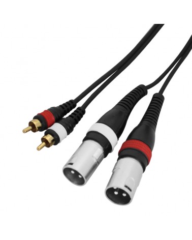 W Audio 6m 2 x Phono - 2 x XLR Male Cable Lead