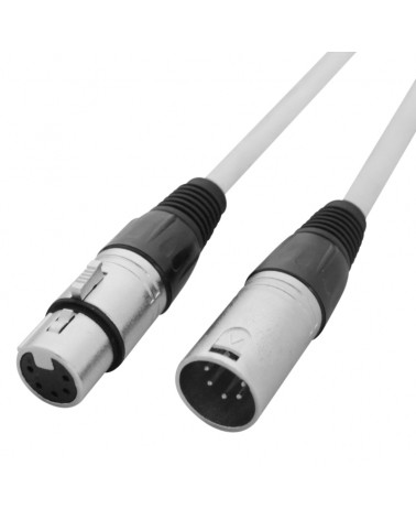 LEDJ 2m 2 Pair 5-Pin DMX Cable Lead (White Sheath)