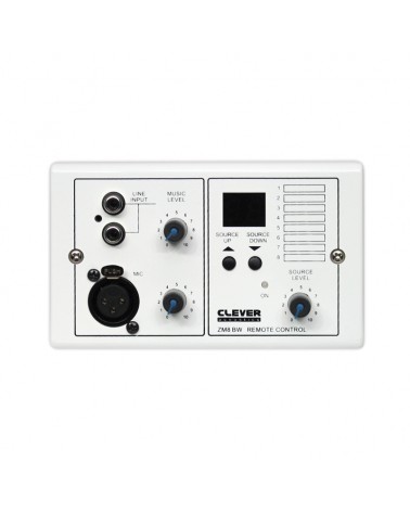Clever Acoustics ZM8 BW Wall Plate - Audio Input + Source Select
