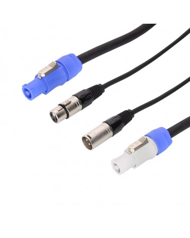 LEDJ 1.5m Combi 3-Pin DMX/PowerCON Cable Lead