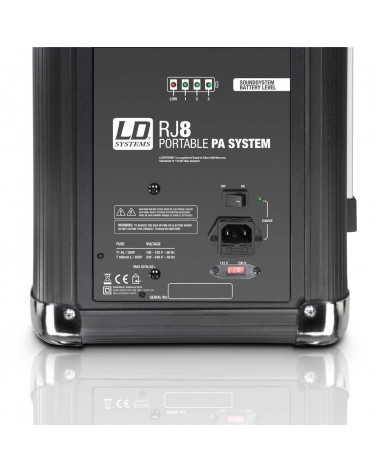 LD Systems Roadjack 8 - Battery Powered Bluetooth Loudspeaker with Mixer,  LDRJ8