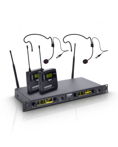 LD Systems WIN 42 BPH 2 B 5 - Wireless Microphone System with 2 x Belt Pack and 2 x Headset