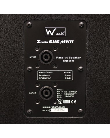 W Audio Zenith S115 Bass Enclosure 